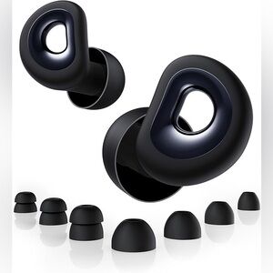 45dB Ear Plugs for Sleeping Ultralight Noise Cancelling w/7 Tips sizes Black new